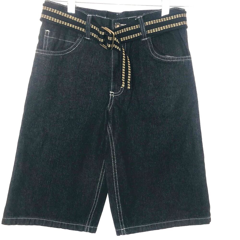 American Hero Boy's Belted Denim Shorts Sz 10 NWOT